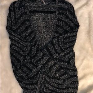 Black and Grey Striped Free People Sweater